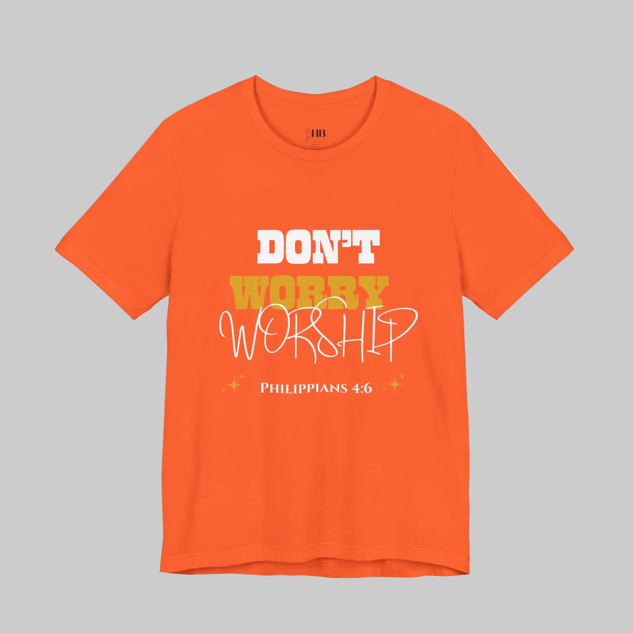 Don't Worry Worship Tee- Tangerine Glow