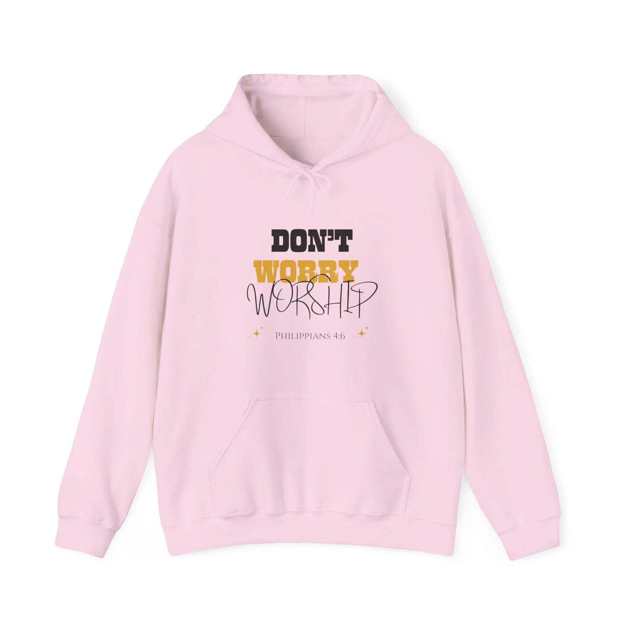 Don’t Worry Worship hoodie, pink, unisex fit, Christianity Jesus, Jesus bible hoodie
