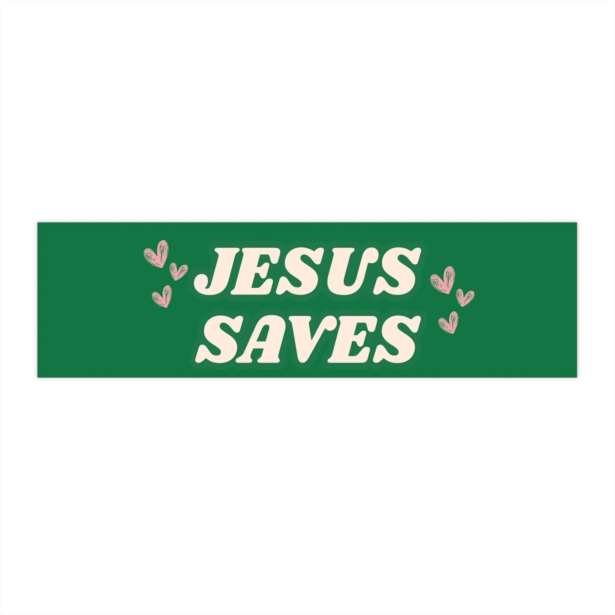 Jesus Saves car bumper sticker, vinyl decal, faith decal, Christian sticker, inspirational car accessory
