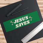 Jesus Saves car bumper sticker, vinyl decal, faith decal, Christian faith sticker, inspirational car accessory
