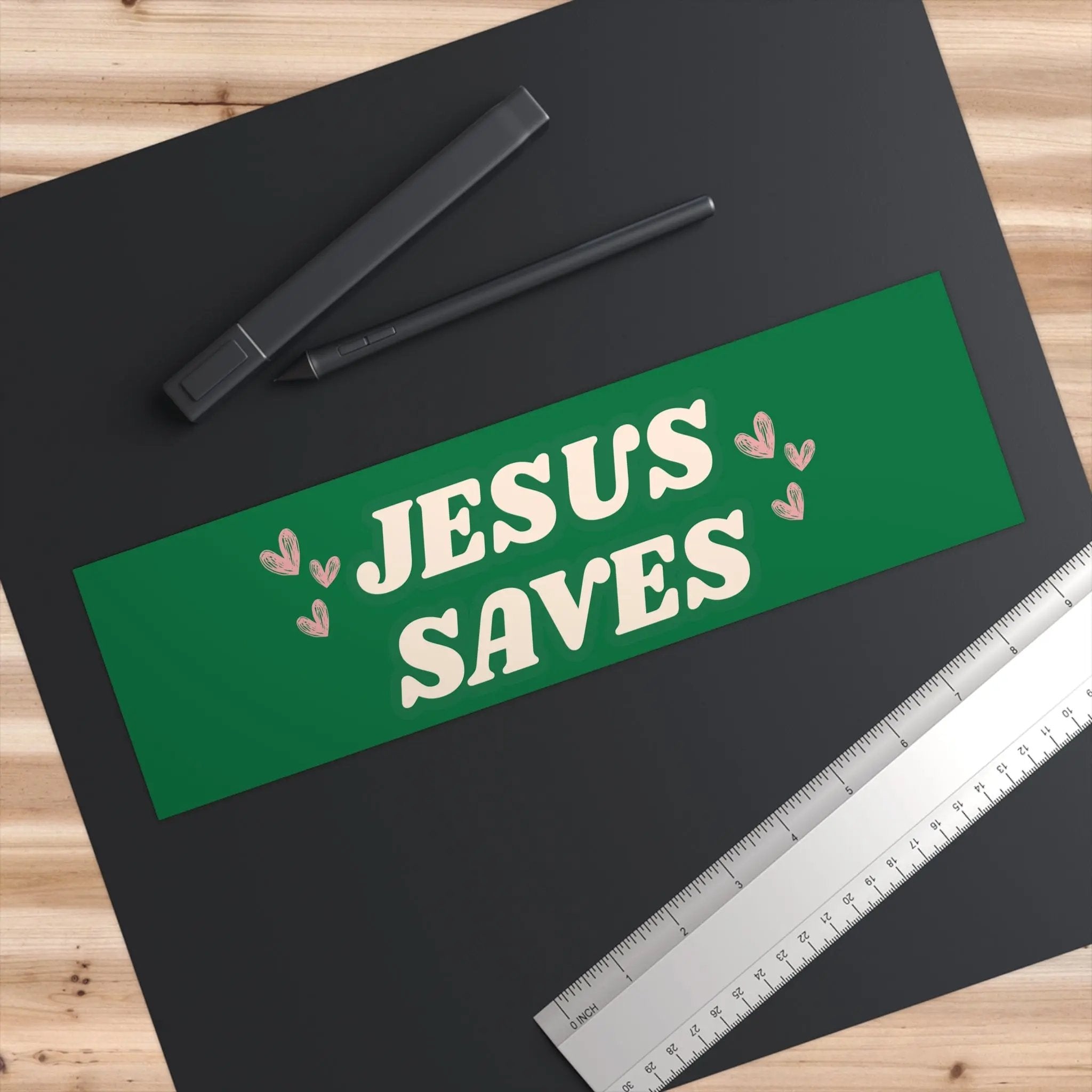 Jesus Saves car bumper sticker, vinyl decal, faith decal, Christian faith sticker, inspirational car accessory
