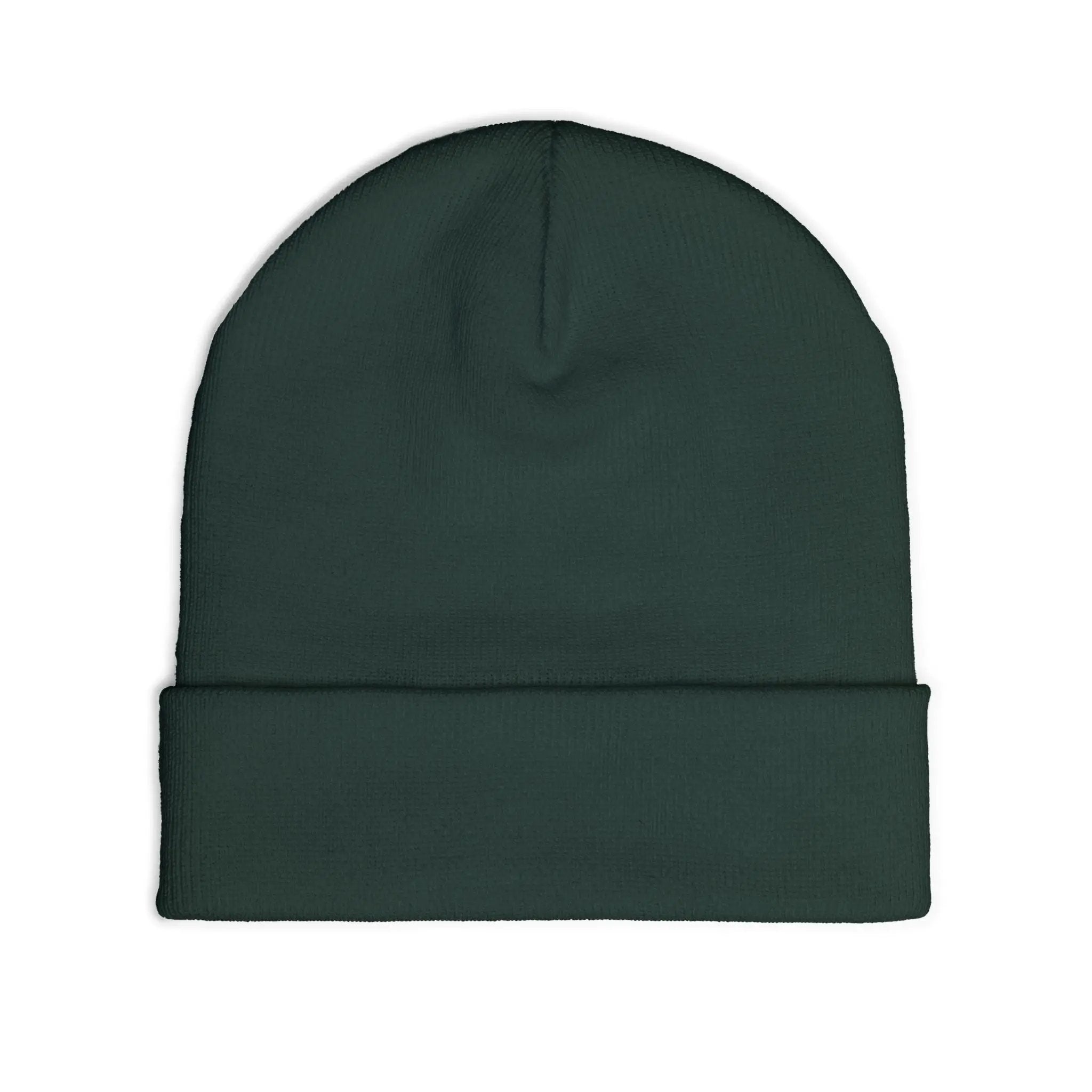 back view Dark green beanie with embroidered 'Jesus Saves', christianity Jesus, Jesus gifted apparel