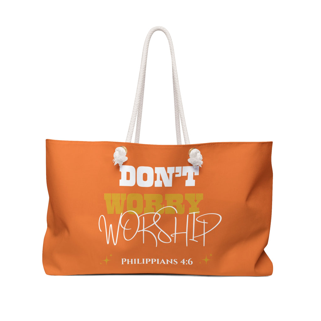 Don't Worry, Worship Tote -Ember Orange