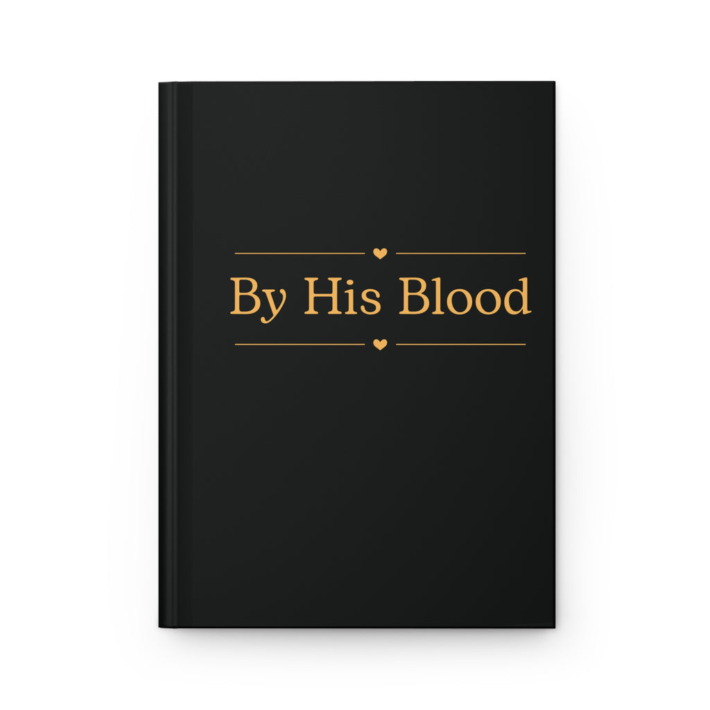 By His Blood matte black journal, Christian notebook, faith journal, cute christian journal

