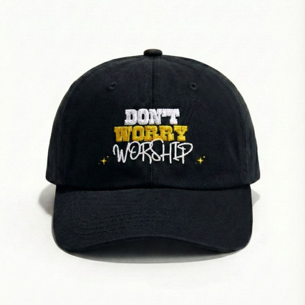 Embroidered Worship Hat- Jet Black