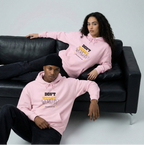 2 models wearing pink petal worship hoodie heavy-weight Christian streetwear hoodie minimalist design for a modern faith based look