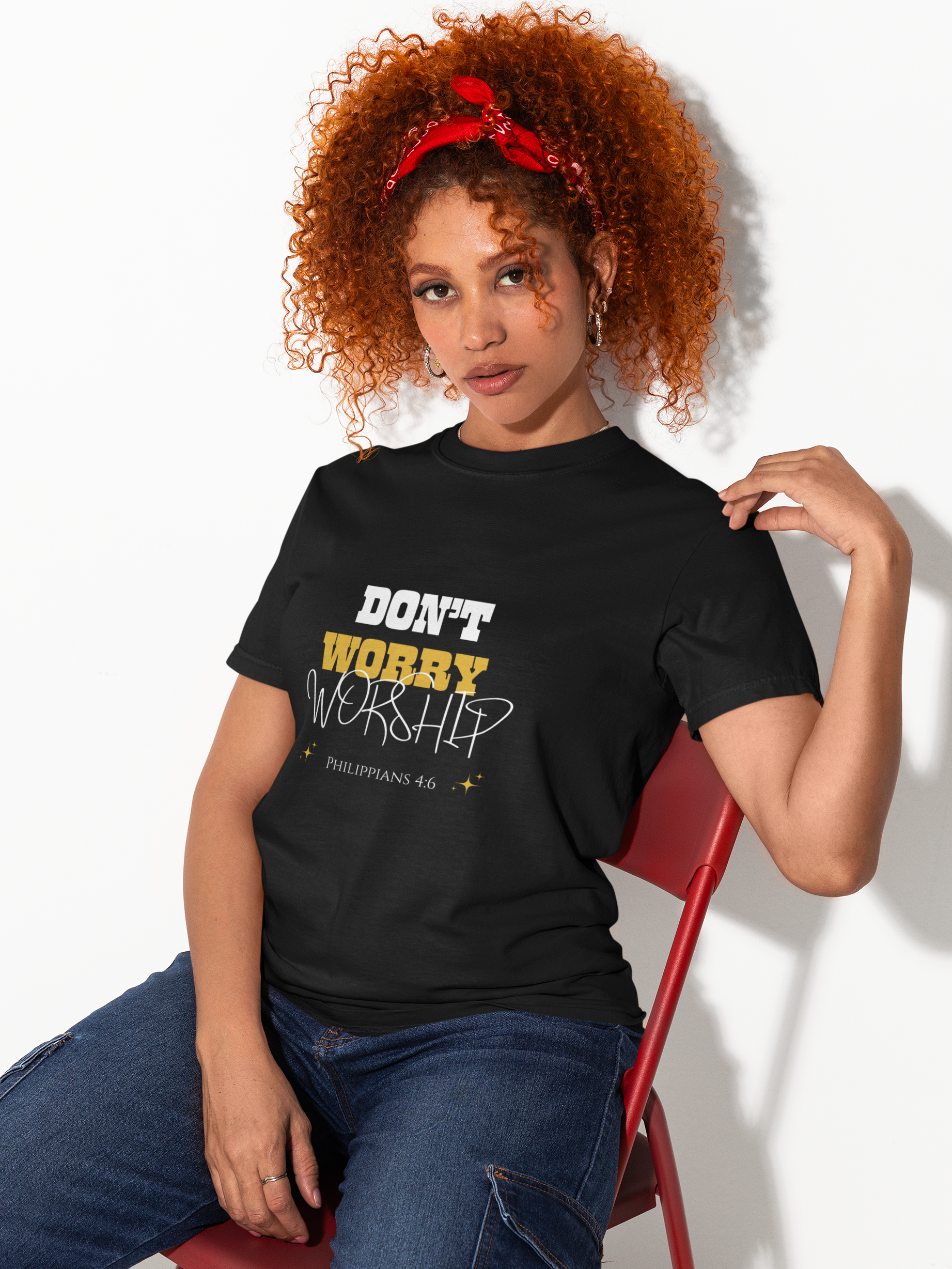 Don’t Worry, Worship Tee- Jet Black