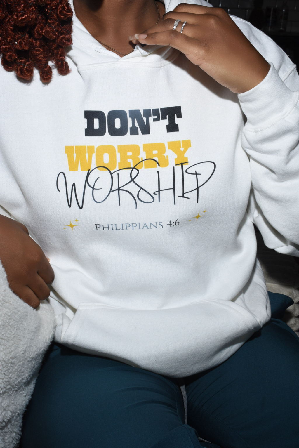 Don't Worry, Worship Hoodie - Pure Snow
